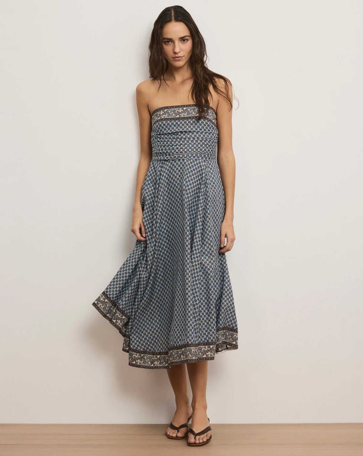 Lana Scarf-Print Midi Dress