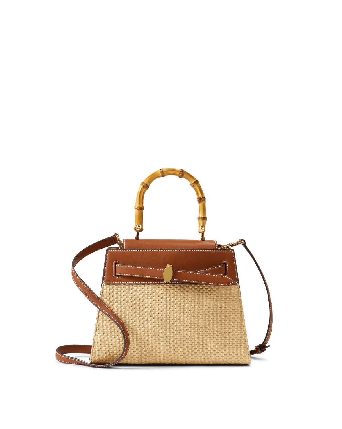 Veronica Beard Raffia Dash Top-Handle Bag