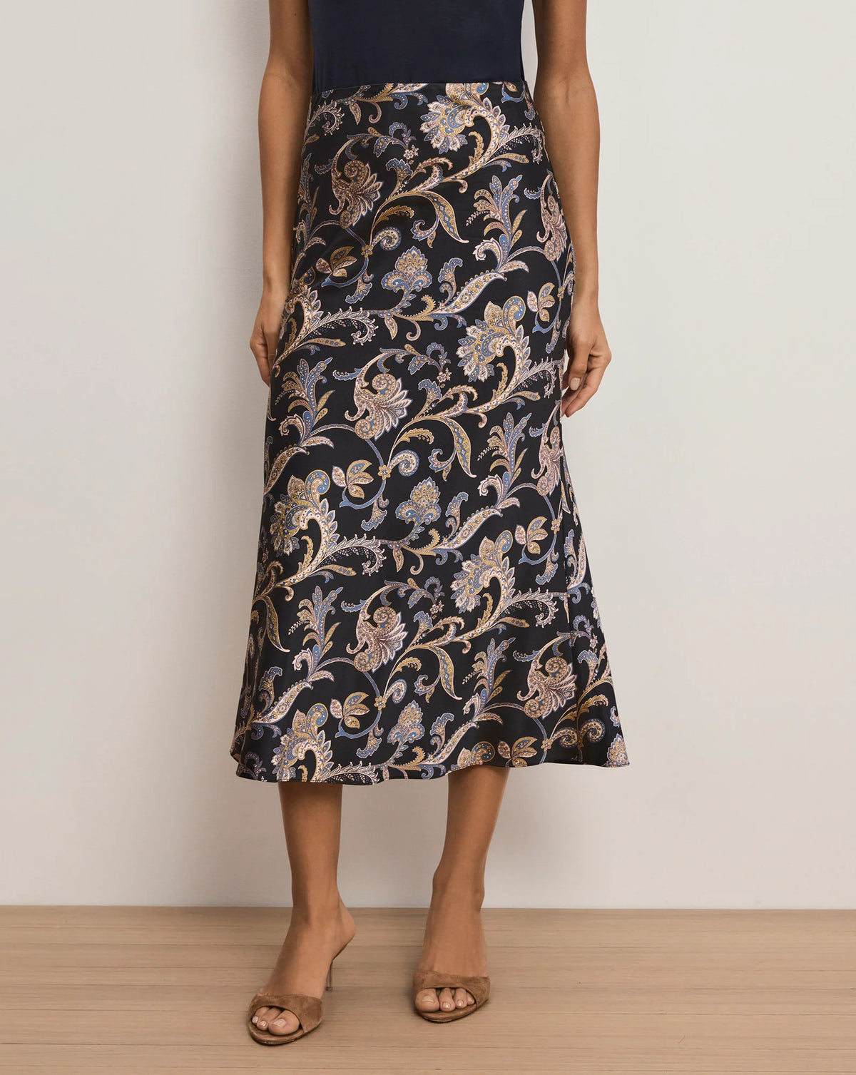 Clover Paisley Midi Skirt
