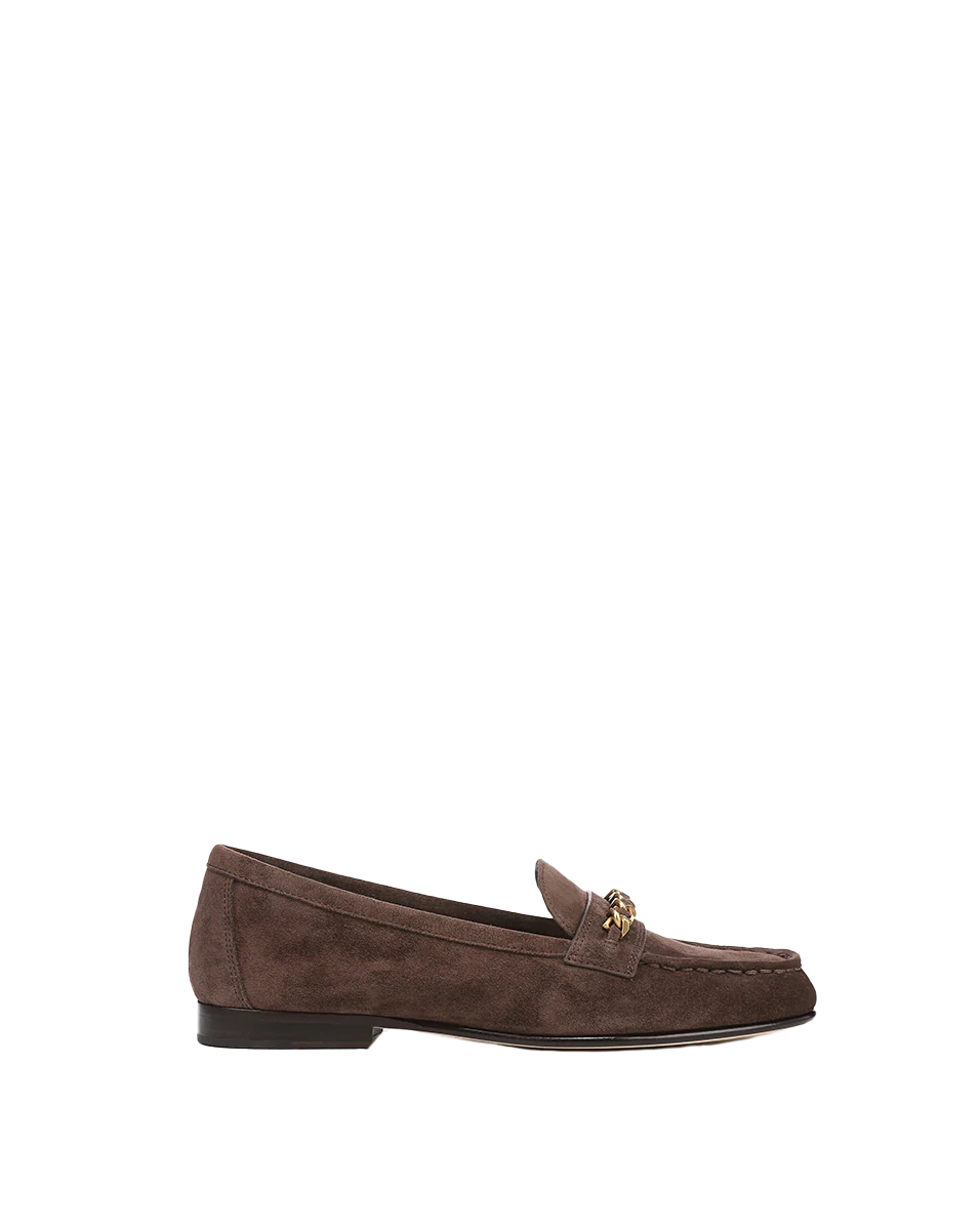 Penny Suede Chain-Link Loafer