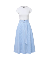 Belmar Mixed-Media Midi Dress