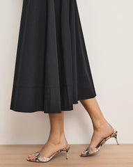 Tia Leather Kitten-Heel Sandal