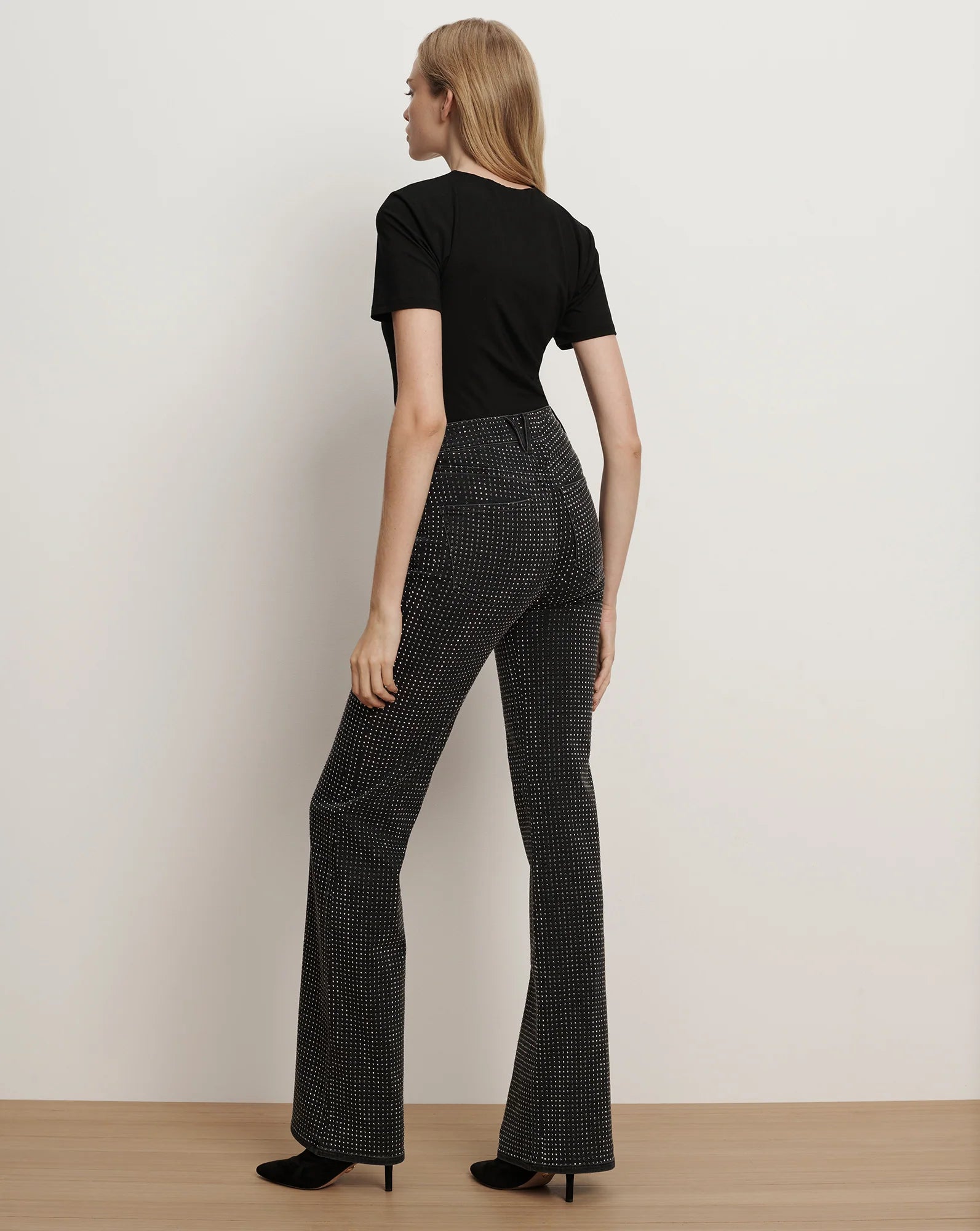 Crosbie Rhinestone Slim Wide-Leg Jean
