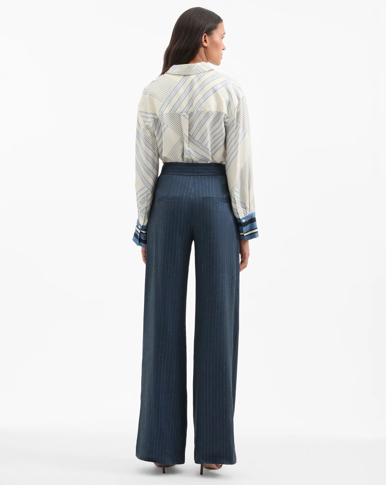 Rimini Wide-Leg Pinstripe Pant