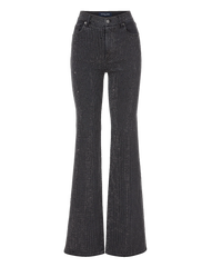 Crosbie Rhinestone Slim Wide-Leg Jean