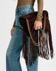 Large Fringe Veronica Beard Slouch Bag