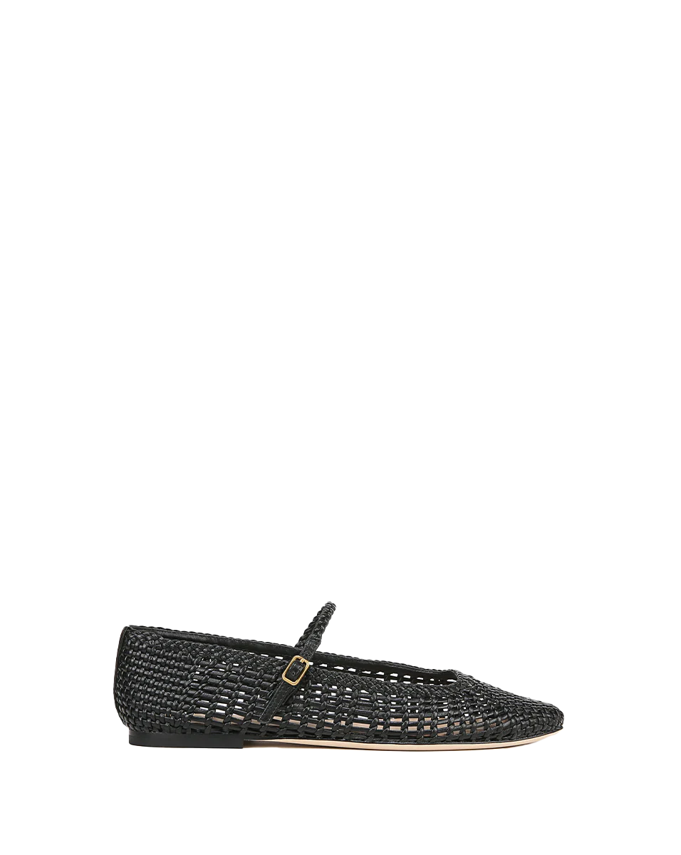 Ellie Woven-Leather Flat