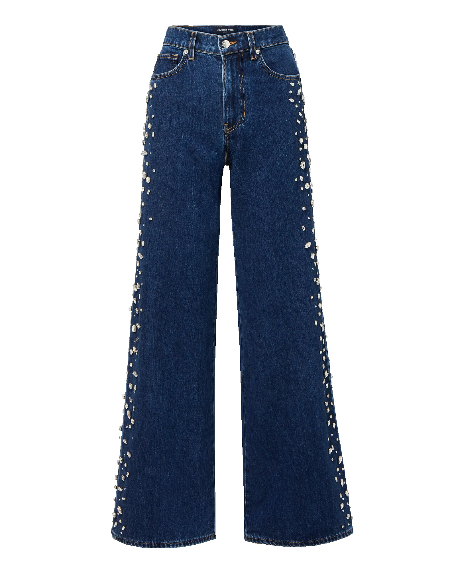 Kasey Embellished Wide-Leg Jean