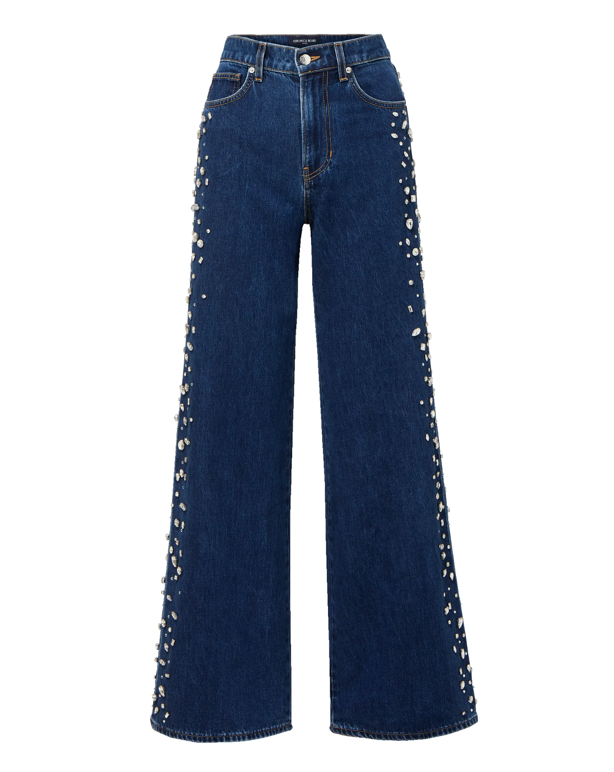 Kasey Embellished Wide-Leg Jean