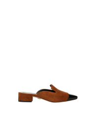 Cecile Suede Cap-Toe Mule